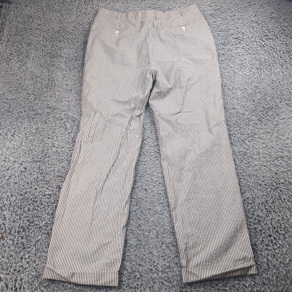 Brooks Brothers Pants Men 36x31 Brown White Chino Career Preppy Straight Striped - Picture 2 of 9